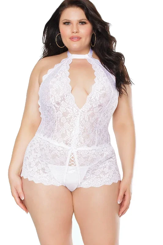 Lace Keyhole Teddy | Plus Size