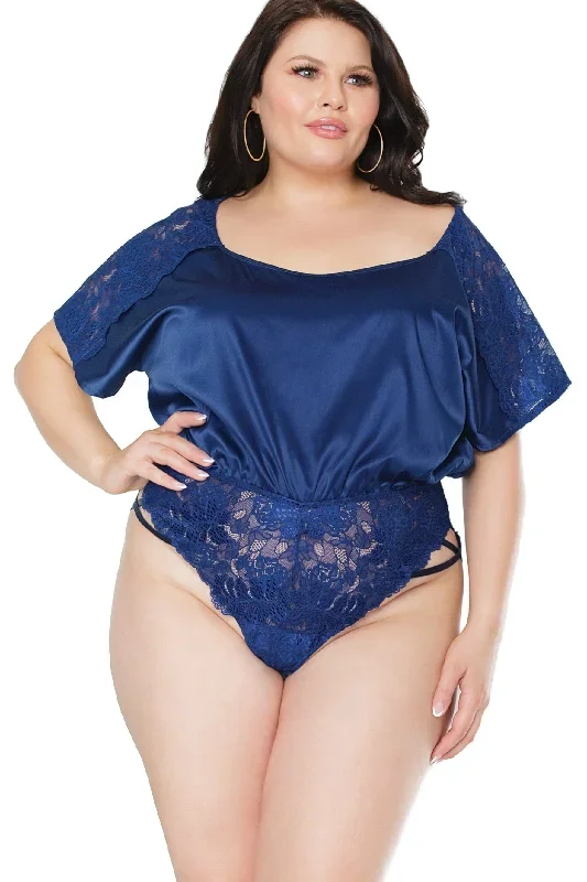 Satin Blouse Romper | Plus Size