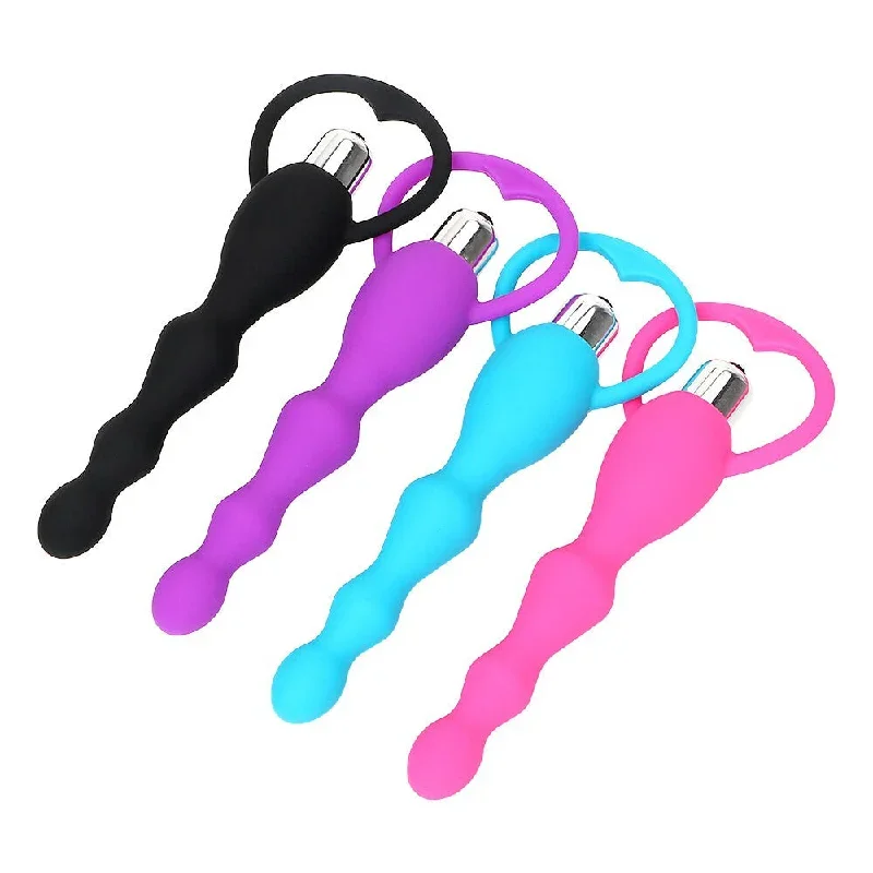 6-multi-colored-silicone-vibrating-beaded-butt-plug