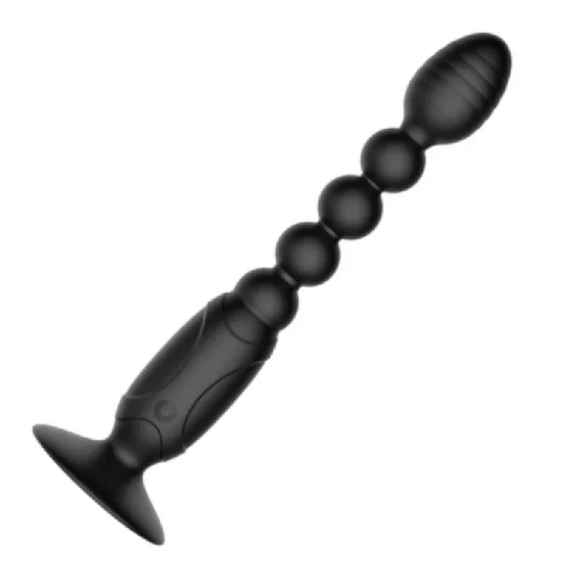 7-8-vibrating-black-beaded-butt-plug-with-suction-cup