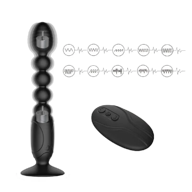 7-8-vibrating-black-beaded-butt-plug-with-suction-cup