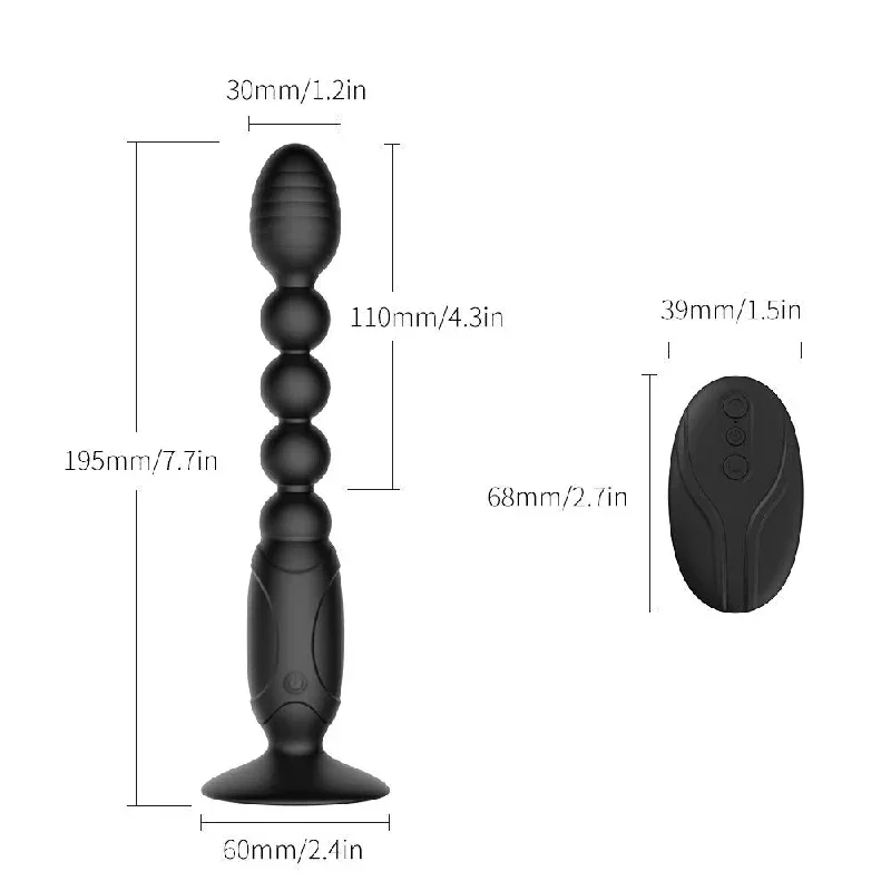 7-8-vibrating-black-beaded-butt-plug-with-suction-cup