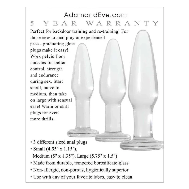 adam-and-eve-glass-anal-training-kit-set-of-3-glass-butt-plugs-for-men