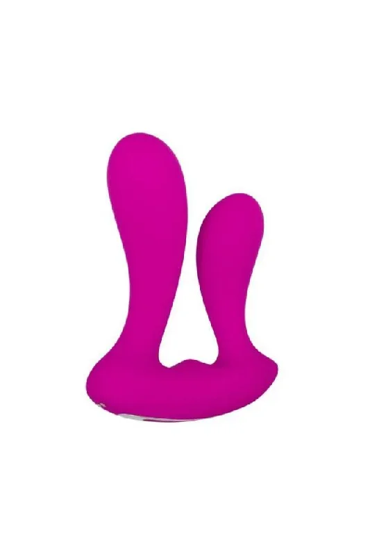 Adam & Eve - Dual Entry Silicone Vibrator with Remote Control - Pink