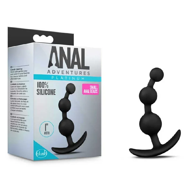 Anal Adventures Platinum Small Anal Beads Black by Blush Novelties