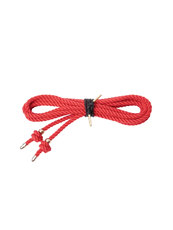 Bondage Rope With Gold Tips Red