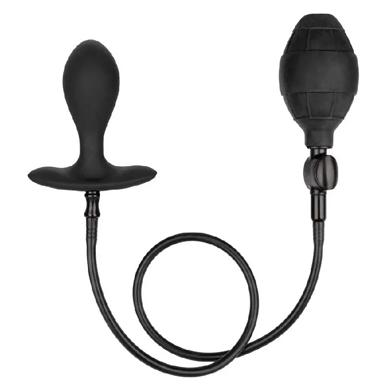 cal-exotics-weighted-black-silicone-inflatable-anal-plug