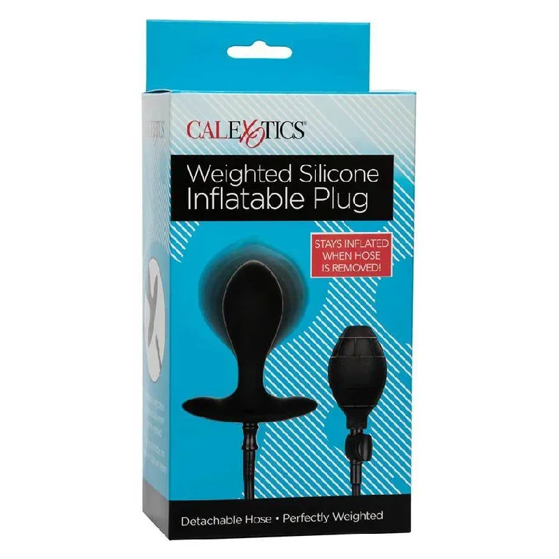 cal-exotics-weighted-black-silicone-inflatable-anal-plug