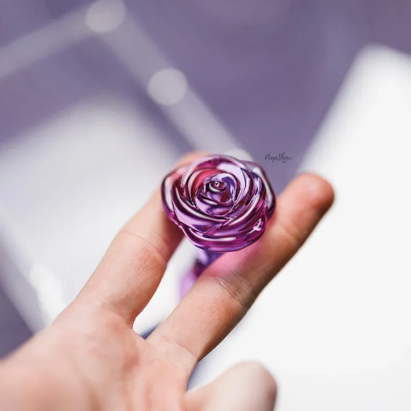 Crystal Glass Rose Anal Plug by NS