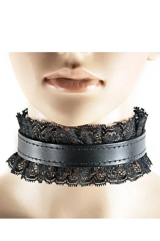 Ego Driven - Fancy Lace Choker - Black - Small