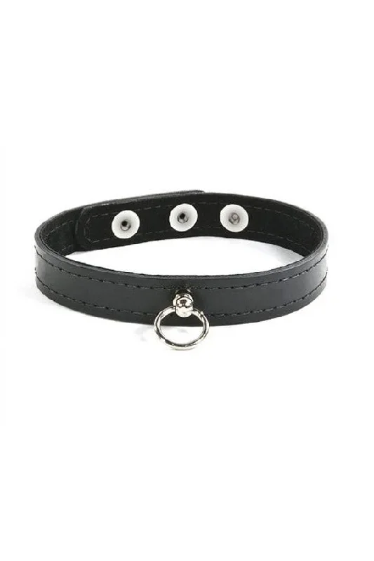 Ego Driven - Suede Lined Leather Collar - Black - Medium