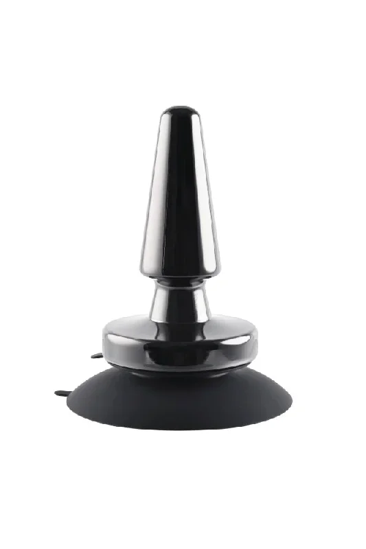 Evolved - Beginner Metal Vibrating Plug with Suction Cup Base - Black