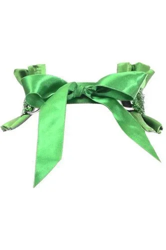 green-satin-sequin-costume-choker