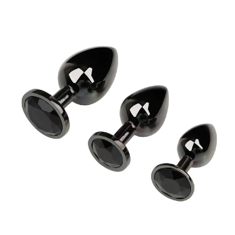 gunmetal-jeweled-princess-plug-3-pc