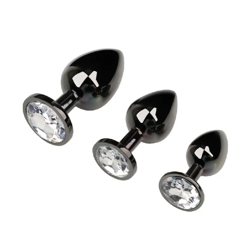 gunmetal-jeweled-princess-plug-3-pc