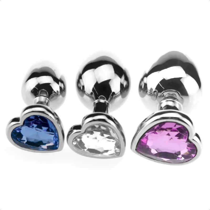 jeweled-heart-shaped-metal-princess-plug-beginner-set-3-colors