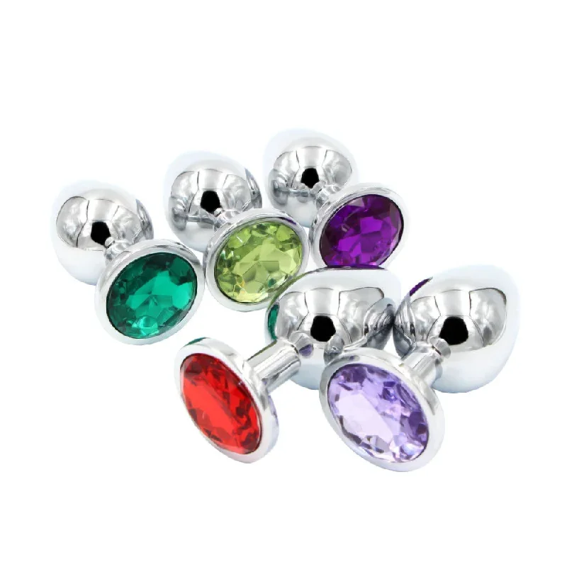 jeweled-stainless-steel-princess-plug-beginner-set-three-colors