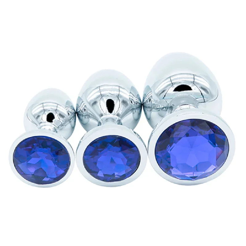 jeweled-stainless-steel-princess-plug-beginner-set-three-colors