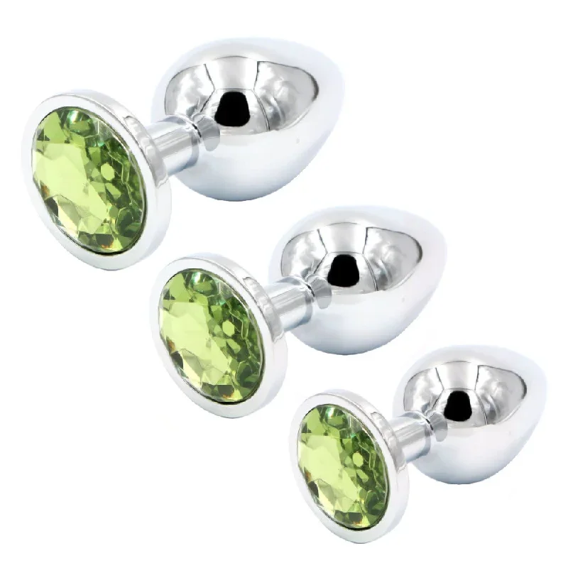 jeweled-stainless-steel-princess-plug-beginner-set-three-colors