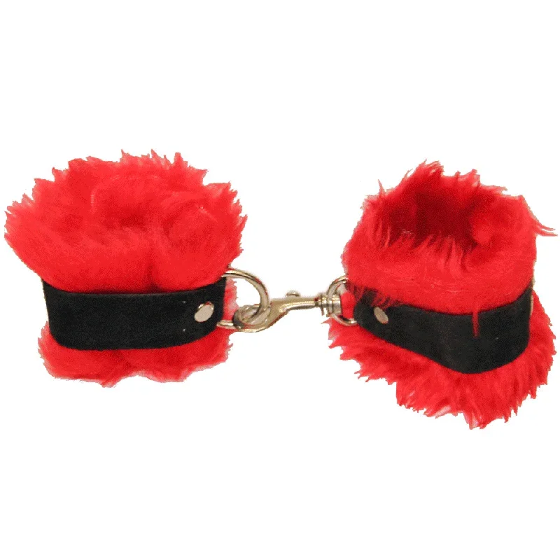 Love In Leather Non-Locking Fleece Handcuffs