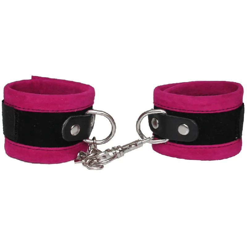 LOVE IN LEATHER SUEDE/VELVET HANDCUFF