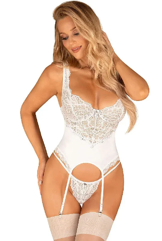 luxury-white-lace-satin-bustier-set