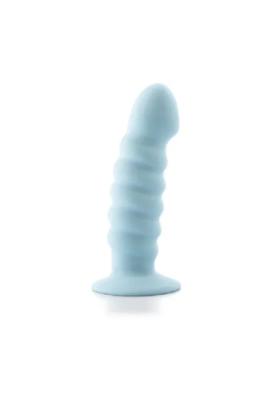 Maia Toys - Paris 6"" Ribbed Silicone Dildo - Blue