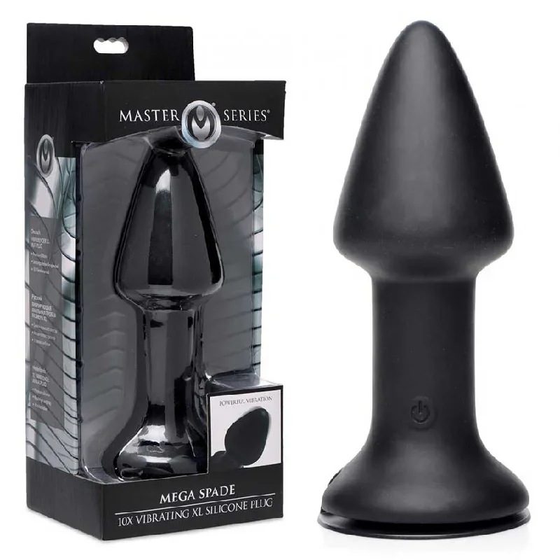 Mega Spade 10x Vibrating XL Silicone Butt Plug by Master Series