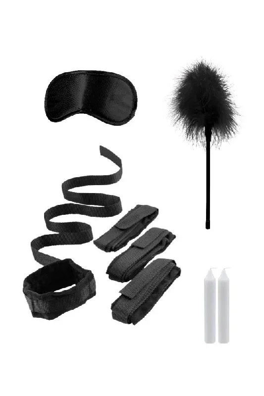 Ouch by Shots Toys - Black & White - Bed Bindings Restraint Kit - Black