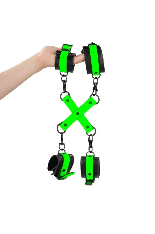 ouch-by-shots-toys-hand-ankle-cuffs-with-hogtie-glow-in-the-dark