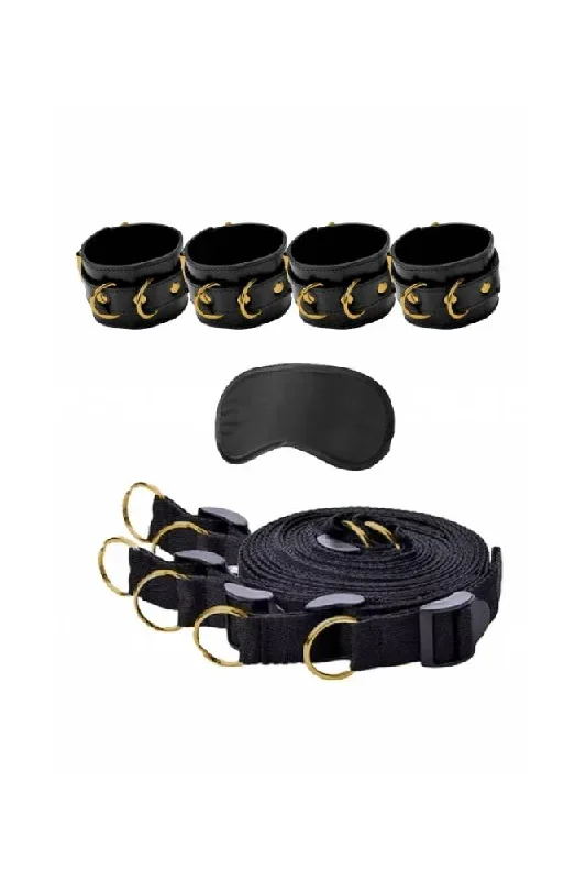 Ouch by Shots Toys - Limited Edition Under The Bed Binding Restraint Kit - Gold/Black