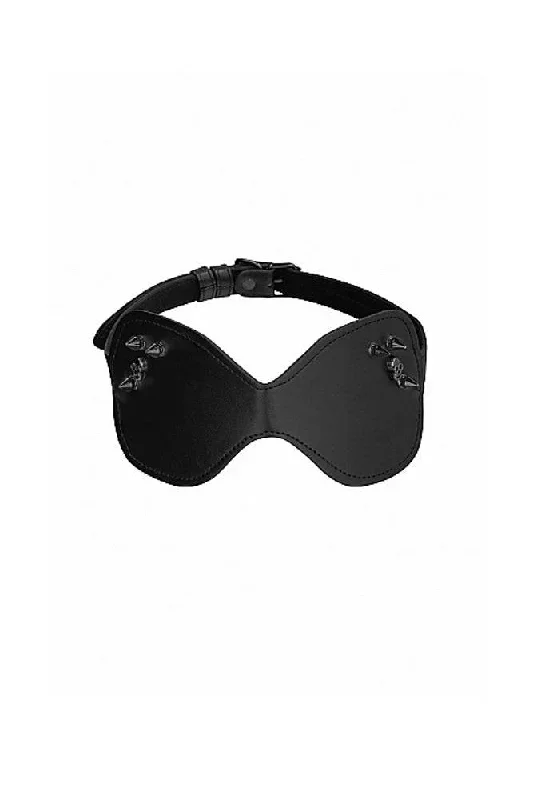 Ouch by Shots Toys - Skulled & Spiked Blackout Eye Mask - Black