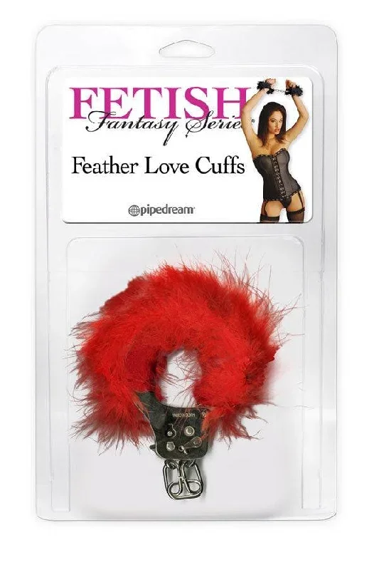 Pipedream - Fetish Fantasy - Feather Love Cuffs - Red