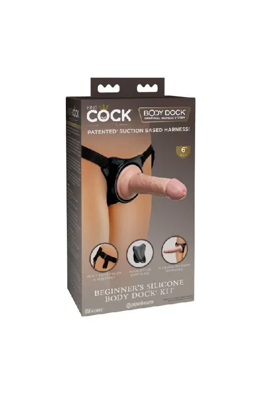 pipedream-king-cock-elite-beginners-silicone-body-dock-strap-on-kit-beige