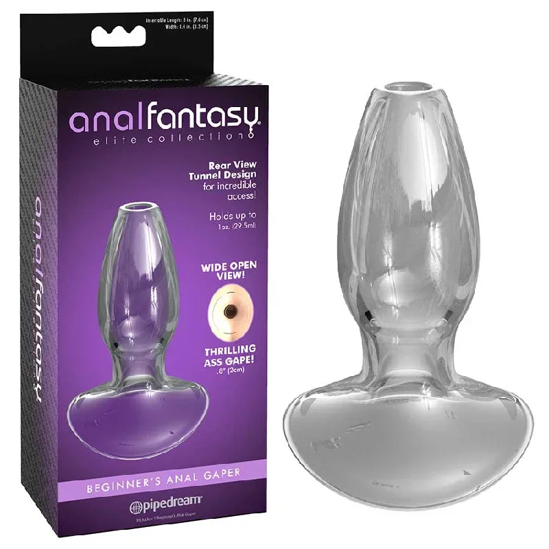 Anal Fantasy Elite Small Anal Gaper Clear Glass Open Tunnel Butt Plug by Pipedream Products