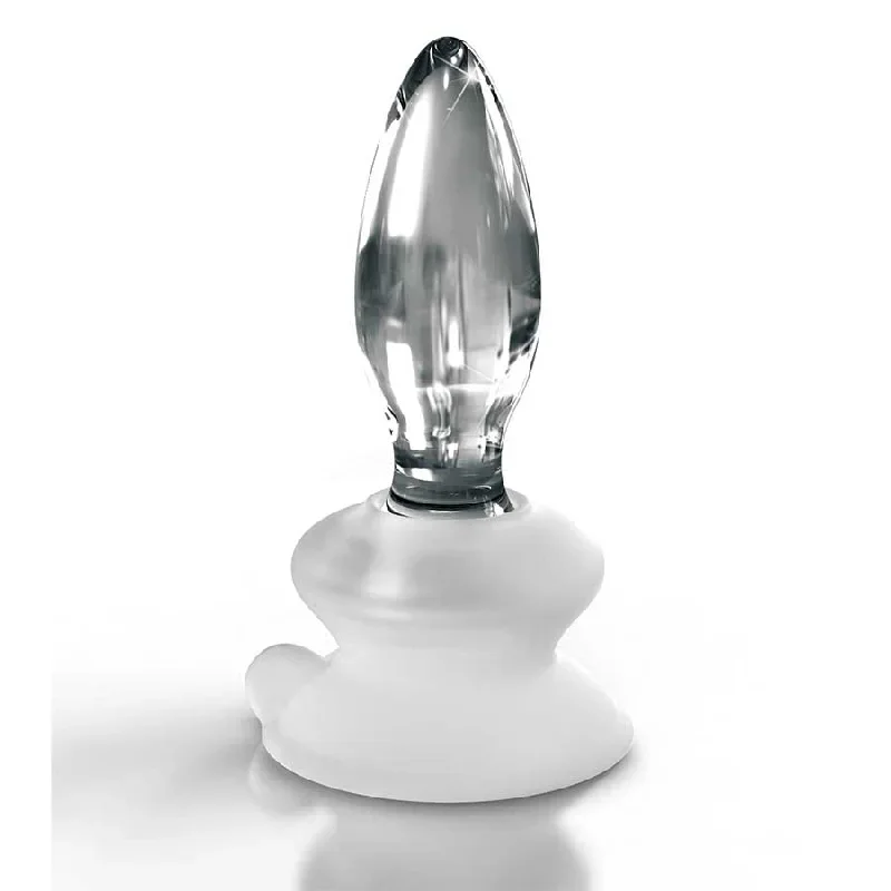 Icicles No. 91 Clear Glass Butt Plug with Suction Cup by Pipedream Products