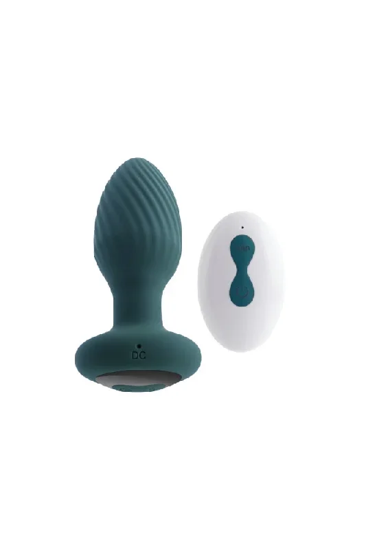 Playboy - Spinning Tail Teaser Vibrating & Twirling Butt Plug with Remote Control - Teal