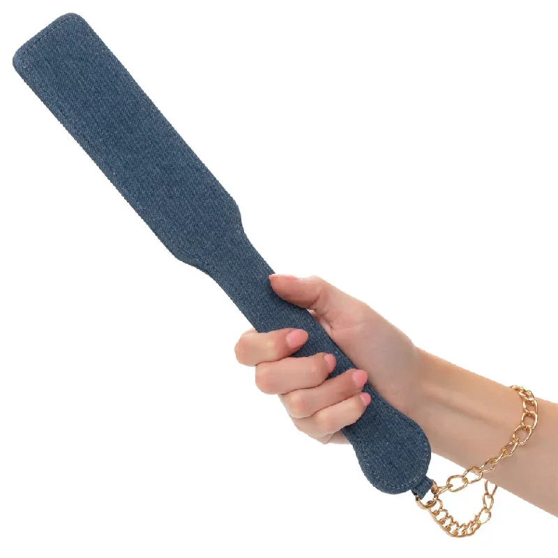 Ride 'Em Denim Spanking Paddle With Chain Loop