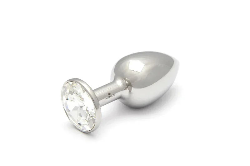 rosebuds-stainless-steel-butt-plug-clear-swarovski-crystal-2-sizes