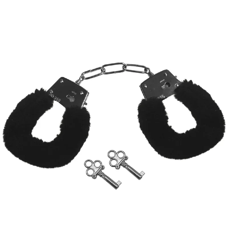 Sex & Mischief Black Furry Handcuffs