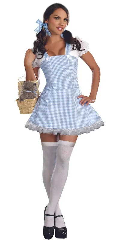 Sexy Blue Gingham Dress Women's Costume