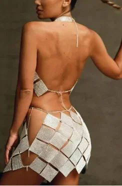 sexy-geometric-rhinestone-top-and-skirt