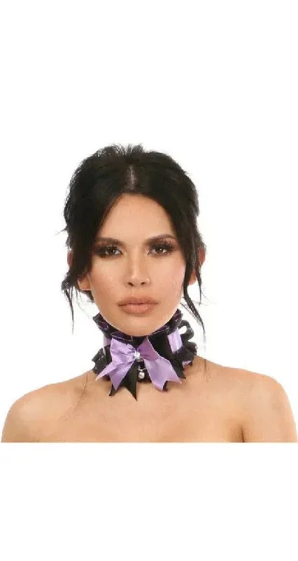 Sexy Lavender on Black Lace Costume Choker