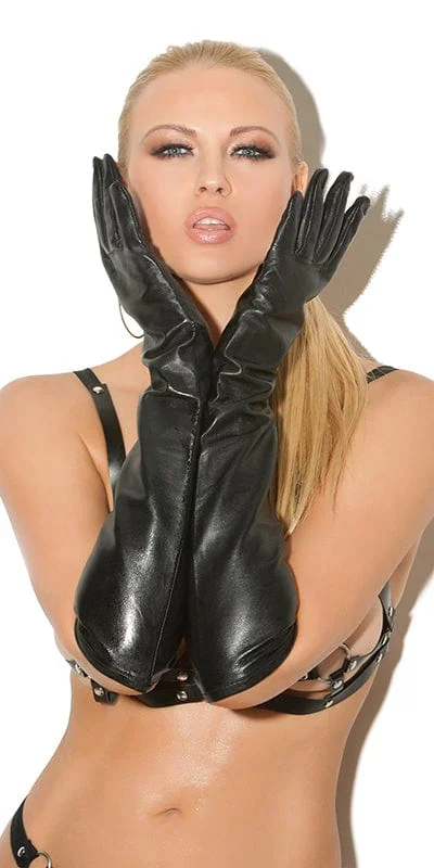 Sexy Long Leather Gloves