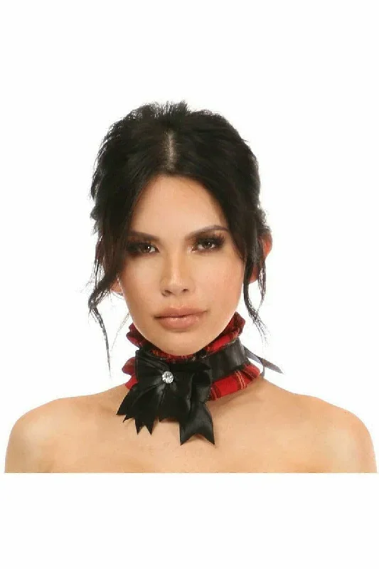 Sexy Red Plaid Costume Choker