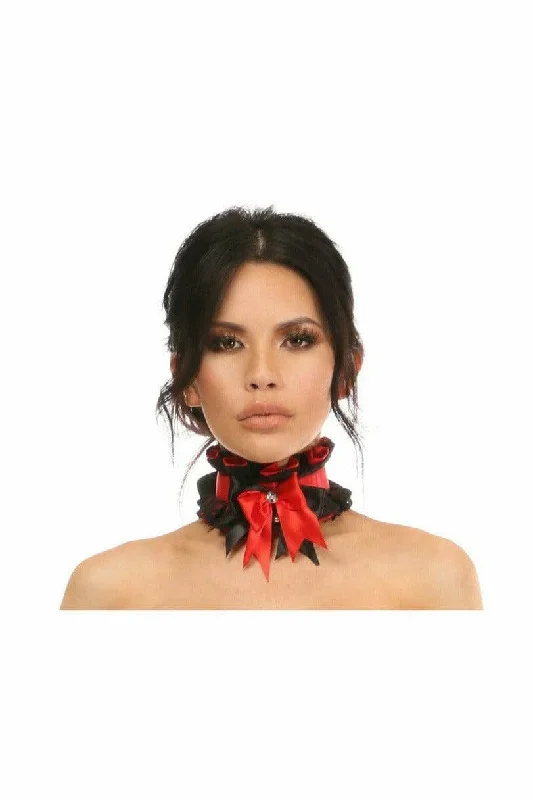 Sexy Red with Black Lace Costume Choker