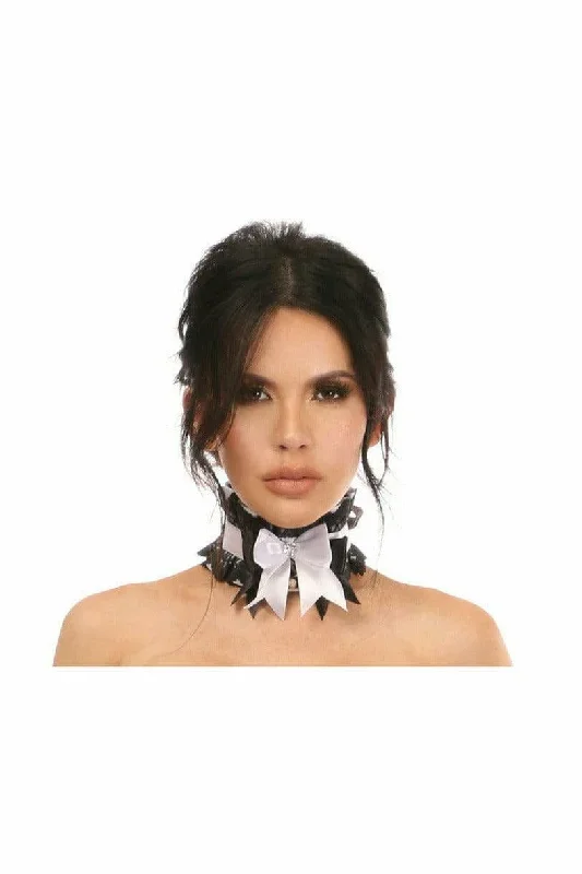 Sexy White with Black Lace Costume Choker