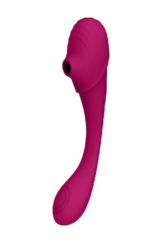 Shots Toys - VIVE - Mirai Double Ended Pulse Wave & Air Wave Bendable Vibrator - Pink