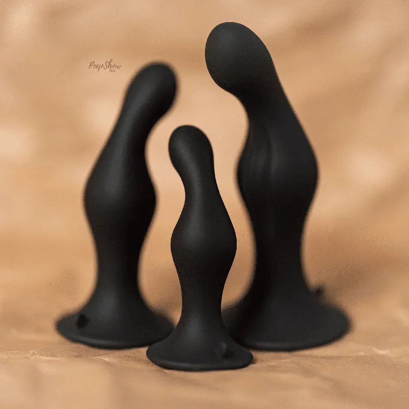 CalExotics Silicone Anal Ripple Kit - 3 Butt Plugs