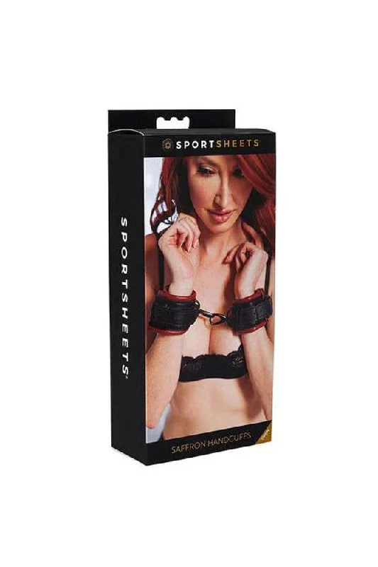 sportsheets-saffron-handcuffs-black-red